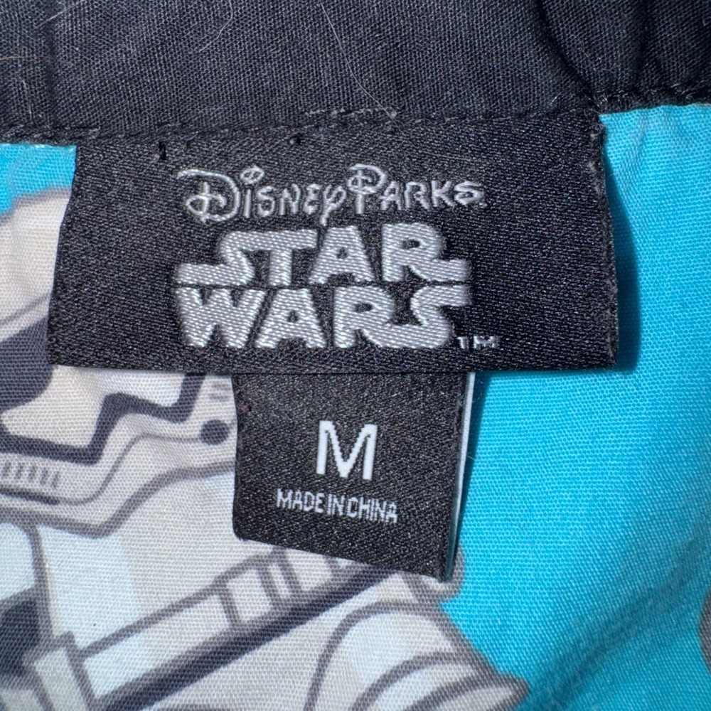 Disney Parks Star Wars Stormtrooper Button Down Shirt Mens Medium Blue Cotton - Picture 3 of 12